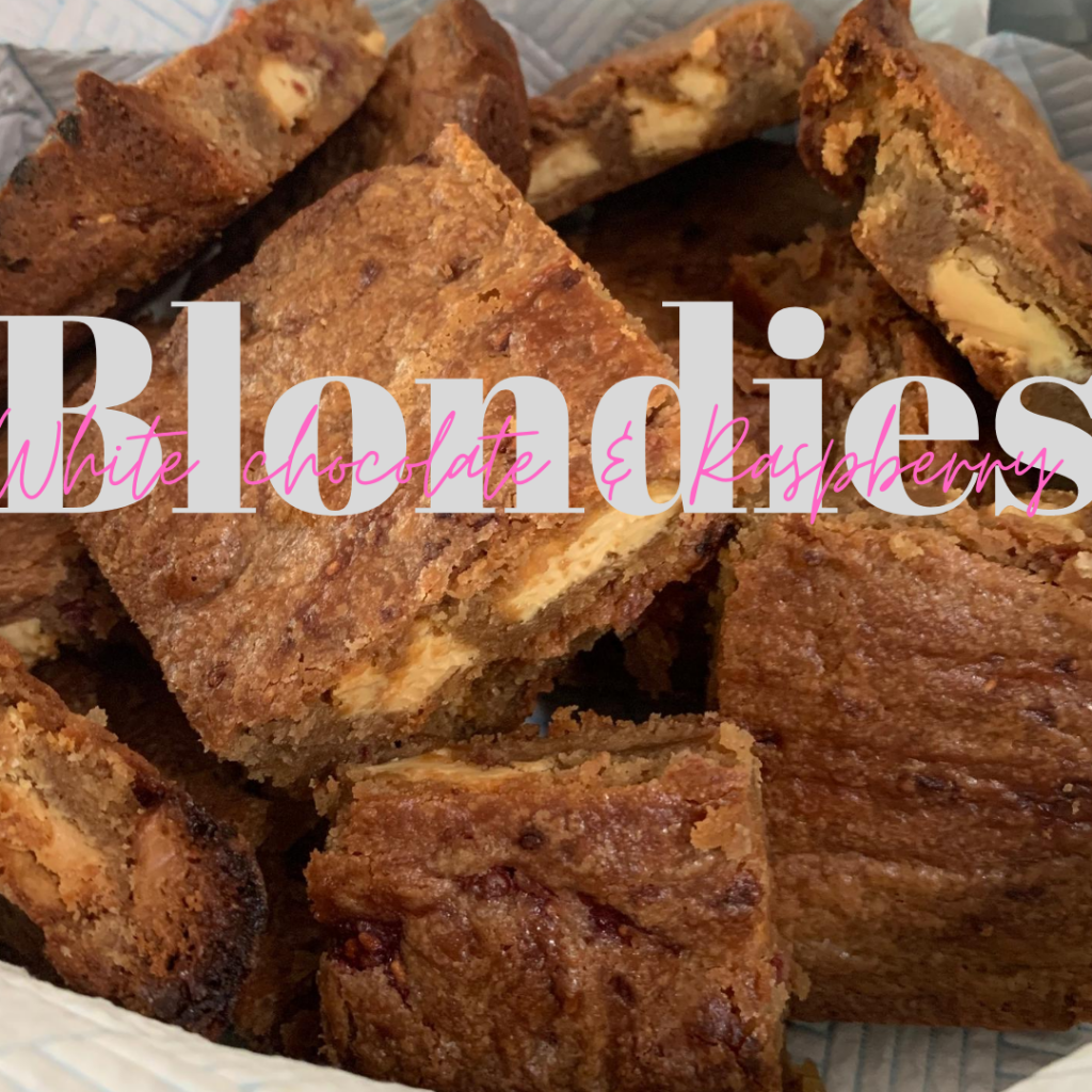 Raspberry and White Chocolate Blondies